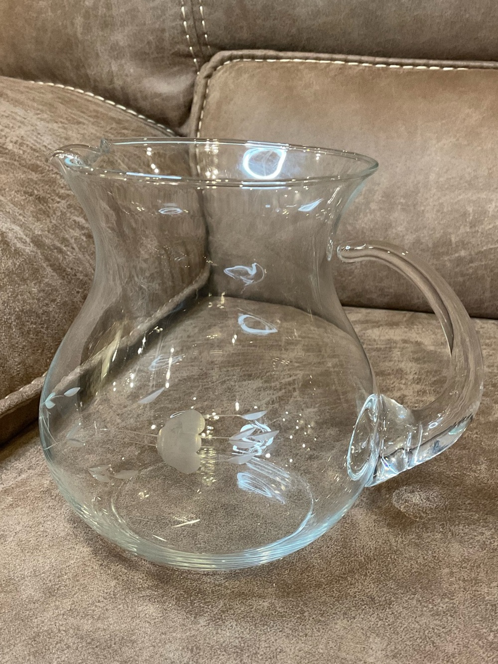 Princess House Crystal Floral Design Pitcher